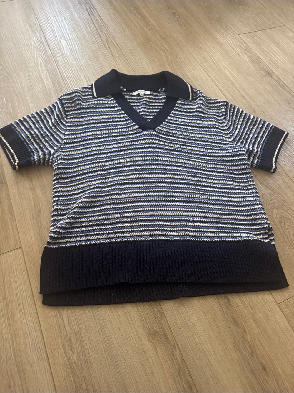 MADEWELL striped johnny collar sweater tee